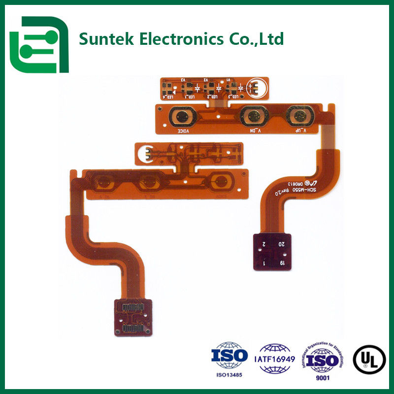 الصين / كمبوديا Suntek لوحة دارة FPC مخصصة PCBA مرنة بقطر ثقب H /-0.05mm 2mil